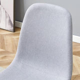 Comfortable Linen-Cotton Dining Chair Set - Six Pieces in Light Gray.Integrated Seat and W1512P360049