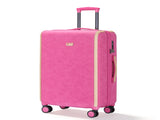 28 Inch Luggage with Spinner Wheels, PU Leather Suitcases for Women with TSA Lock, Pink T5391P496258