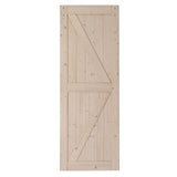 ZUN 30 in. x 84 in. Unfinished Sliding Barn Door with 5.5FT Barn Door Hardware Kit & Handle ,K 00932362