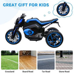 ZUN 12V Three-wheel Ride On Motorcycle, Kids Electric Motorbike with Horns, LED Lights, Gift for Kids W2181P195996