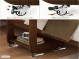 Solid Wood C Shaped End, Rolling Side with 360&deg Adjustable & Foldable Desktop, Couch 02704098