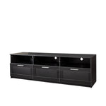 ZUN Black modern minimalist TV cabinet 80 inch TV stand, open locker Living Room Bedroom 95681566