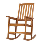 ZUN Acacia Indoor Rocking Chair, Outdoor Solid Wood Patio Furniture New Style Light Brown 24467314