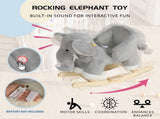 Kids Ride-On Rocking Horse Toy with Lullaby Song,Elephant Rocking Toy with Hand Puppets and Safety 54092172