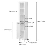 ZUN 66.92" Tall Bathroom Storage Cabinet with Adjustable Shelves,1 Doors Freestanding Cabinet with 01149860