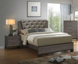Contemporary 1pc Nightstand Two Tone Antique Gray Bedroom Furniture Nightstand Center Metal Glides B01149998