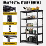 78" H Adjustable Garage Shelves, 5-Tier Heavy Duty Shelving Unit, 2200LBS Wide Metal Utility Storage 23096709