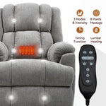 ZUN Dual Motor Heat Massage Infinite Position Up to 350 LBS Electric Power Lift Recliners with W1803P251224