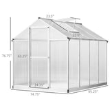 8ftx 6ft Walk-In Polycarbonate Greenhouse with Roof Vent -AS Prohibited by 10168437