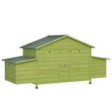 11.12 ft Large Wooden Chicken Coop with 2 Free-Range Doors, 2 Nesting Boxes & Perch Outdoor Hen W773P339175