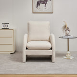 Modern Sherpa Upholstered Accent Chair, Comfortable Living Room Armchair, Lounge chair for Bedroom, W1765P169732