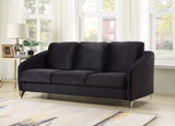 Sofia 77.5" Black Velvet Modern Chic Sofa Couch B06178281
