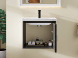 16" Floating Bathroom Vanity, Wall Mounted Plywood Cabinet with Ceramic Sink & Soft-Close Doors for B2775P510784