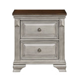 Traditional Two-Tone Bedroom Furniture 1pc Nightstand of 2x Drawers Gray and Brown Top Elegant Look B011118993