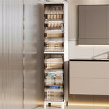 Small Narrow Storage Cabinet with Doors and Shelves Slim Waterproof Bathroom Storage Organizers 56529672