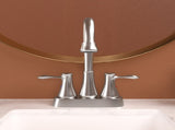 4 Inch 2 Handle Centerset Bathroom Faucet,with Pop up Drain and 2 Water Supply Lines,Brushed Nickel W124379894
