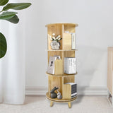 3-Layer Rotating Bookcase 360 Rotating Display Rack Pine Wood Rotating Bookshelf 17708512