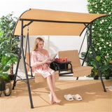 2 Seater Porch Swing Chair with Handy Storage and 360&deg Rotatable Tray 41361645