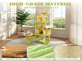 71 inch flower cat tree with large condo removable flower cushion and hammock yellow 83749076