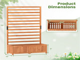 Fir Wood Raised Garden Bed with Trellis, 91.4435.56149.86 cm Orange Planter Box with Drainage 21740259