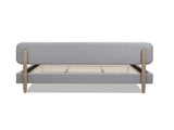 Diego Low Upholstered Platform Bed, King, Light Grey Polyester B2719P238662