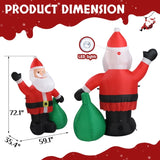 6 FT Lighted Christmas Inflatable Decoration, Inflatable Santa Claus with Large Gift Bag, Funny Blow 64475138