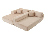 Compression Sectional Couch with Comfy Chaise, Boneless L Shape Sofa with Deep Seat, Minimalist 01595476