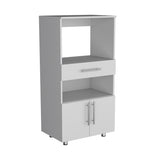 ZUN Worland Pantry Cabinet with Microwave Stand, Multi-Functional with Drawer and 2-Door B200P173200