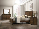 Maderne Traditional Wood Panel Bed with Dresser, Mirror, Nightstand, King size T2574P204887