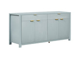 Modern Wave-Pattern Sideboard Cabinet with 2 Drawers and 4 Doors, 3-Level Adjustable Shelves, N711P269068C