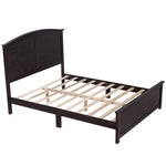 ZUN Farmhouse Wooden Platform Queen Size Bed with Curl Design Headboard and Footboard for Teenager, WF530031AAP