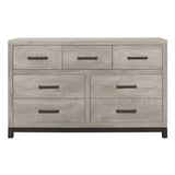 Attractive Gray Finish 1pc Dresser of 7x Drawers Metal Bar Hardware Premium Melamine Board Wooden B01168630