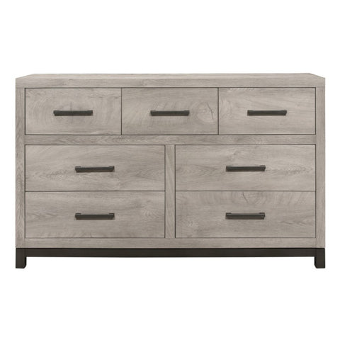 ZUN Attractive Gray Finish 1pc Dresser of 7x Drawers Metal Bar Hardware Premium Melamine Board Wooden B01168630