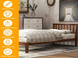 Wood Platform Bed with Headboard/Wood Slat Support.Twin WF191770AAD