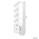 Night Stand with Bookshelf, Night Stand with 2 Storage Drawers for Bedroom W331P248062