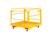 Forklift Safety Cage 36x36 Inch, Folding Work Platform with Lockable Swivel Wheels, Drain Hole & 67022512