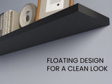 Greer Floating Shelf in Melamine x2, Black B128P245003
