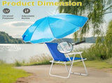 Folding Beach Chair with Umbrella Adults, Lightweight Porable Camping Chair with 265lbs Capacity 12326977