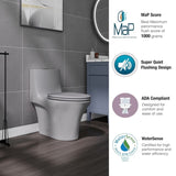 1.1/1.60 GPF Dual-Flush One Piece Toilet, Button on Tank top S-trap, Water-Saving Elongated Comfort W3192P277903