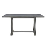 6-Piece Farmhouse Table Set, Rectangular Trestle Table and 4 Upholstered Chairs & Bench for 82603456