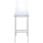 ZUN Clear and Chrome Bar Stools B062P145576