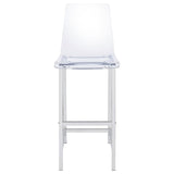 ZUN Clear and Chrome Bar Stools B062P145576