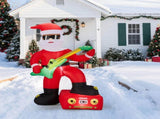 7.5FT Lighted Christmas Inflatable Decoration, Inflatable Black Santa Playing Electric Guitar, Funny 77344962