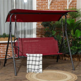 3-Seat Outdoor Patio Swing Chair-Wine Red 10708179