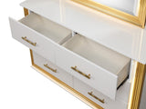 Obsession Contemporary Style 6-Drawer Dresser Made with Wood & Gold Finish B009P152664