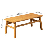 Outdoor Wood Coffee Table, 42" Farmhouse Side Table for Patio, Solid Cedar Wood Accent Table with 53912623