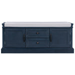 ZUN TREXM Storage Bench with 2 Drawers and 2 Cabinets, Shoe Bench with Removable Cushion for Living WF288172AAM