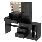 ZUN Large Makeup Vanity with Lights, Vanity Table with Charging Station, Vanity Desk with Mirror and 10 34862814