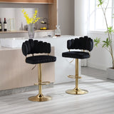 ZUN COOLMORE Swivel Bar Stools Set of 2 Adjustable Counter Height Chairs with Footrest for Kitchen, W1539111879