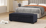 50" Ottoman Bench in Textured Fabric, Rectangular Design with Hinged Lid for Seating, Footrest, and 74862.00DBLUTEX